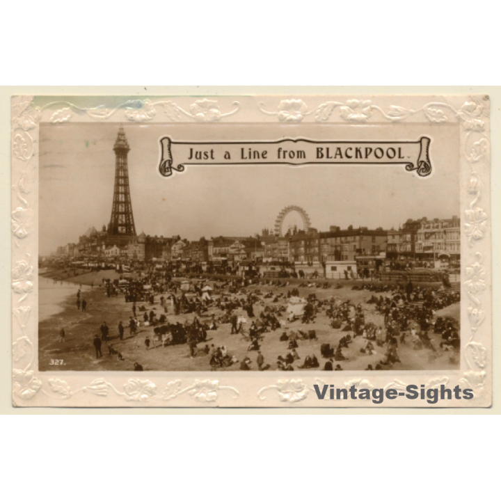 Blackpool / UK: Partial View - Beach Front (Vintage RPPC 1928)