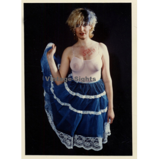 Erotic Study: Semi Nude Punk With Transparent Top / Sid Vicous (Vintage Photo ~1980s)