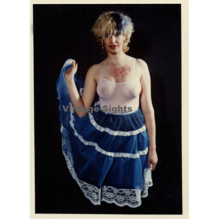 Erotic Study: Semi Nude Punk With Transparent Top / Sid Vicous (Vintage Photo ~1980s)