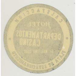 Hotel Departamentos Casino - Mar De Plata / Argentina (Vintage Luggage Label: Small)