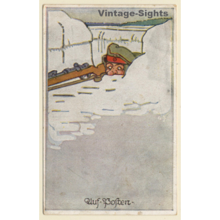 WW1: Auf Posten / Soldier On Post - Humor (Vintage PC 1917)