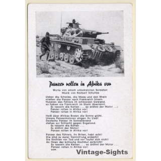 WW2: Panzer Rollen In Afrika Vor / Wehrmacht - Tank (Vintage PC 1930s/1940s)