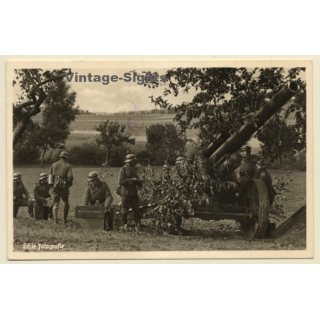 WW2: Feldhaubitze Mit Planzen Getarnt / Wehrmacht (Vintage RPPC 1941)