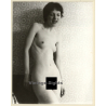 Erotic Study: Slim Shorthaired Nude Standing / Wallpaper (Vintage Photo GDR ~1970s/1980s)