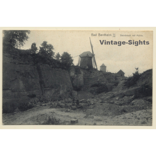 Bentheim / Germany: Steinbruch Mit Mühle / Windmill (Vintage PC)