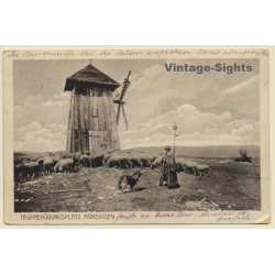 Münsingen / Germany: Truppenübungsplatz / Schäfer / Windmühle (Vintage PC 1918)