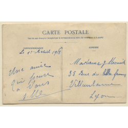1er Avril: Flowers & Fish (Vintage Embroidered PC 1918)
