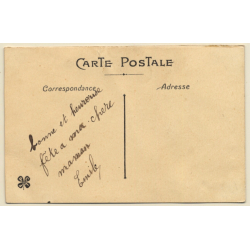 Bonne Fête: Flowers - Christmas (Vintage Embroidered PC ~1910s)