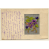 Bonne Fête: Bunch Of Flowers *2 / Xmas (Vintage Embroidered PC ~1910s)