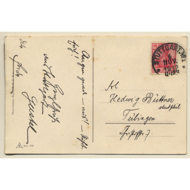 Police Bobby - Military Officer / Felt (Rare Vintage Handmade PC 1912)