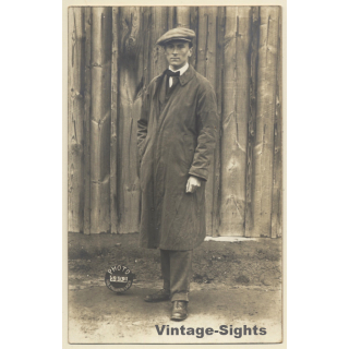 Kriegsgefangenenlager Holzminden: Portrait of M. Bormans (Vintage RPPC WW1 ~1910s)