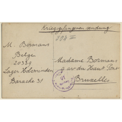 Kriegsgefangenenlager Holzminden: Portrait of M. Bormans (Vintage RPPC WW1 ~1910s)