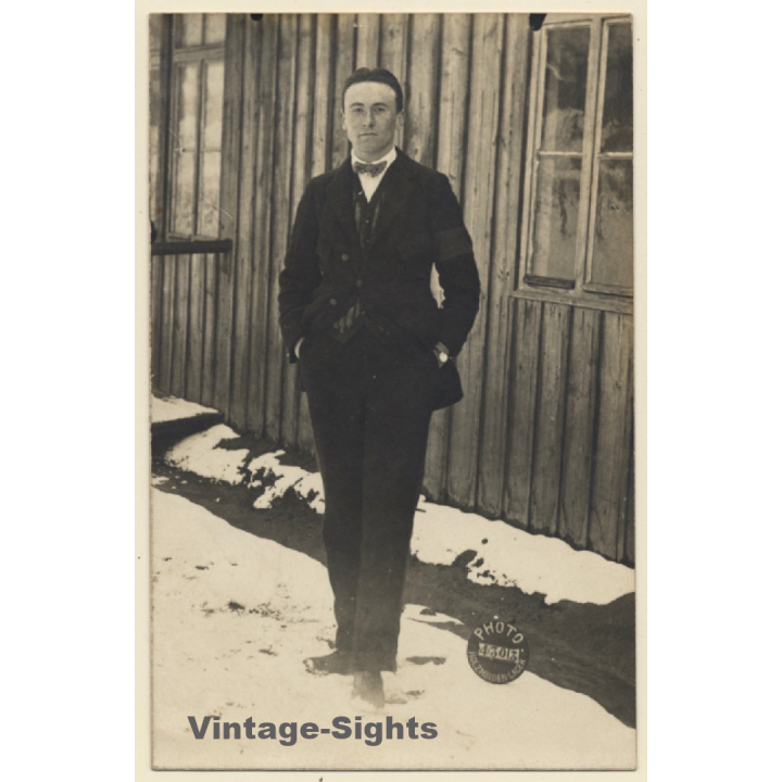 Kriegsgefangenenlager Holzminden: Portrait of M. Bormans *2 (Vintage RPPC WW1 ~1910s)