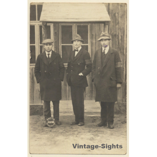 Kriegsgefangenenlager Holzminden: M. Bormans & 2 Prisoners (Vintage RPPC WW1 ~1910s)