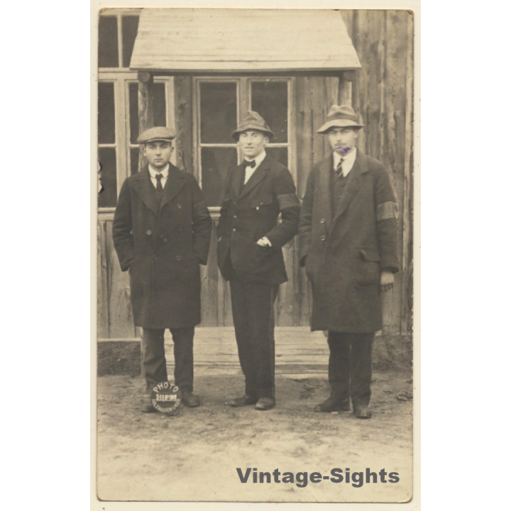 Kriegsgefangenenlager Holzminden: M. Bormans & 2 Prisoners (Vintage RPPC WW1 ~1910s)