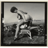 Erotic Study: Racy Busty Semi Nude Pin-up Outdoors*2 / Butt (Vintage Contact Sheet Photo 1970s/1980s)