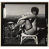 Erotic Study: Racy Busty Semi Nude Pin-up Outdoors*4 / Sunglasses (Vintage Contact Sheet Photo 1970s/1980s)