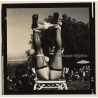 Erotic Study: Racy Busty Semi Nude Pin-up Outdoors*19 / Legs Up (Vintage Contact Sheet Photo 1970s/1980s)