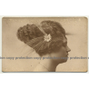 Side View Of Artistic Upstyle Hairstyle / Fashion (Vintage Postcard A. Louvois 1920)