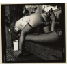 Erotic Study: Racy Busty Semi Nude Pin-up In Garden House*35 / Legs - Thighs (Vintage Contact Sheet Photo 1970s/1980s)