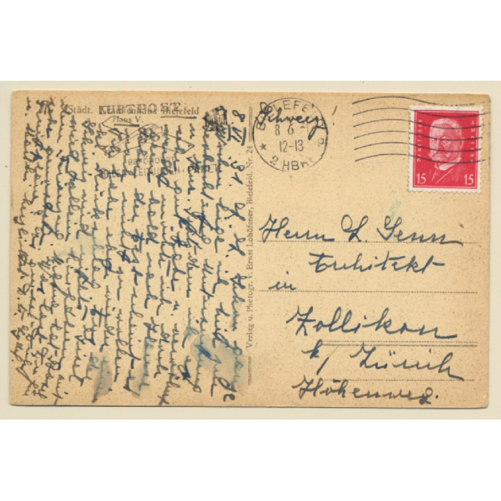 Bielefeld / Germany: Städtisches Krankenhaus (Vintage PC 1931)