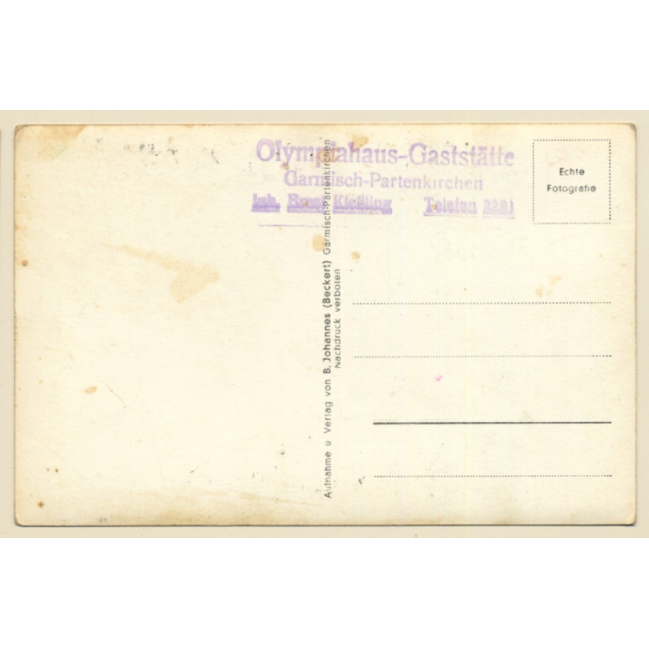 Partenkirchen: Doppelsprung Olympiaschanze / Ski Jump (Vintage RPPC ~1930s)