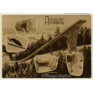 Klingenthal: Aschberg Skisprungschanze / Sporthotel (Vintage RPPC 1963)