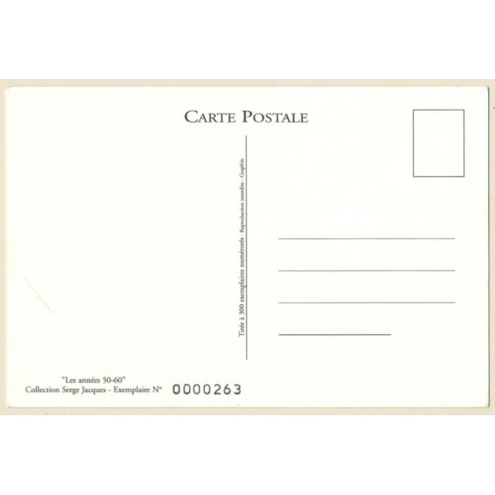 Serge Jacques: Darkhaired Semi Nude With Push-up Bra / Risqué (Vintage PC Lim.Ed. 263/300)