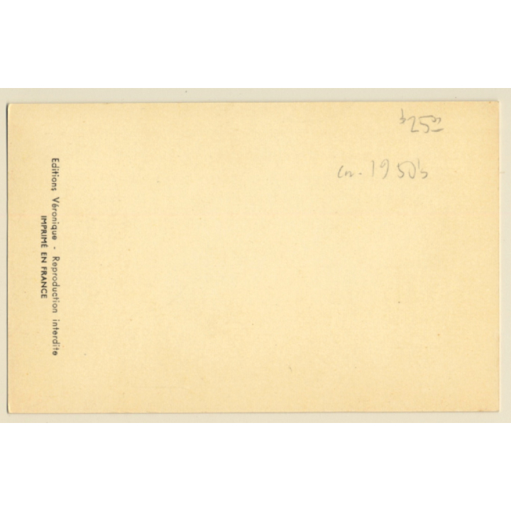 Erotic Study: Natural Busty Nude Pin-up On Chair / Risqué (Vintage PC  ~1950s)