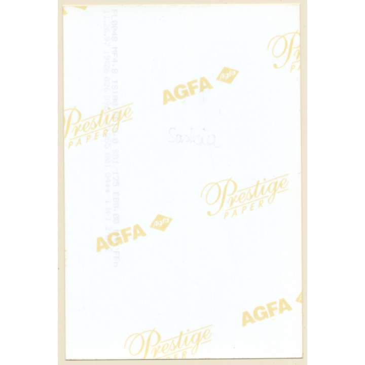 Erotic Study: Natural Semi Nude Brunette With Big Eyes *8 (Vintage Photo ~1990s)