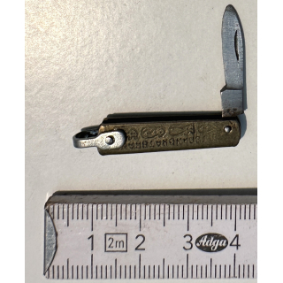 Very Small Vintage Miniature Pocket Knife *4 / Brass - India  ~1940s/1950s