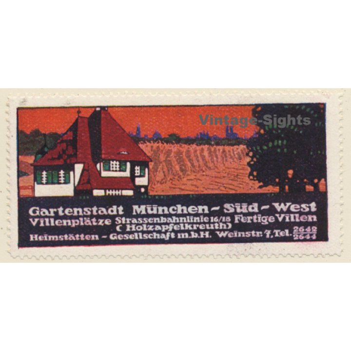 Ludwig Hohlwein:  Gartenstadt München Süd West (Vintage Vignette 1910)