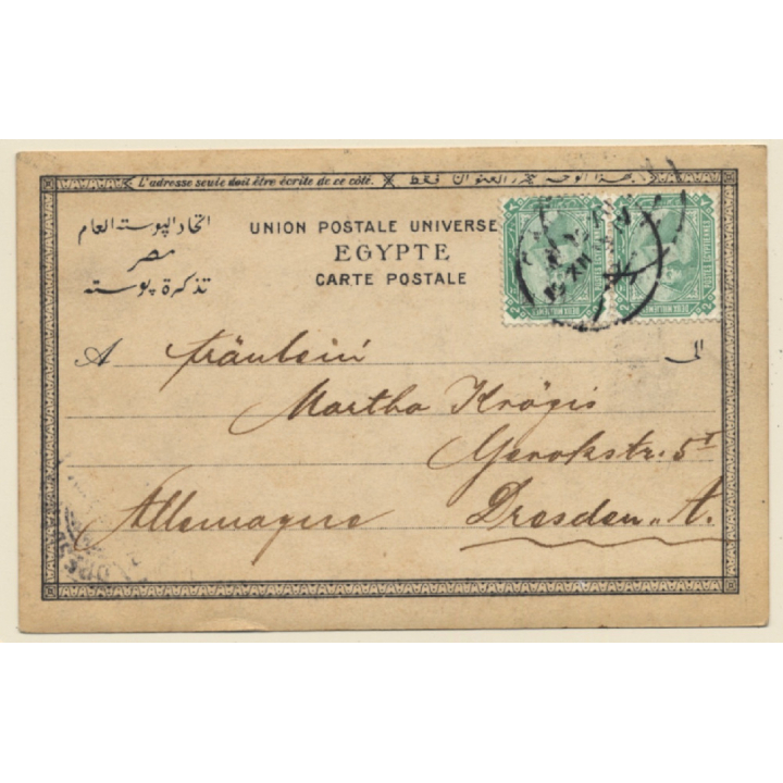 Cairo / Egypt: VIew Onto River Nile & Pyramids (Vintage RPPC 1903)