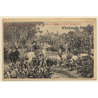Congo Brazzaville: A Gaza Le Chef Et Ses Guerriers (Vintage PC ~1910s)