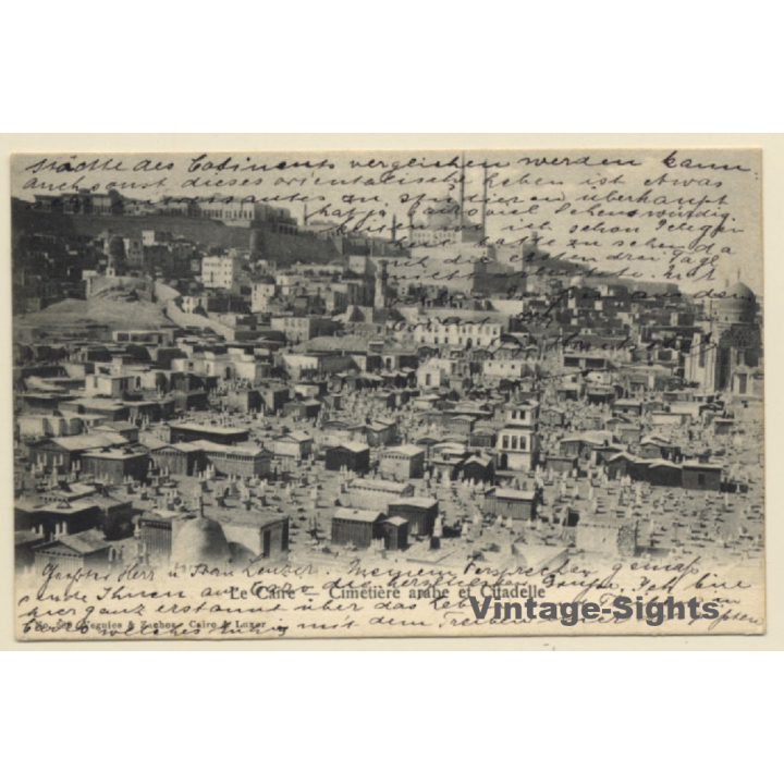 Cairo / Egypt: Cimetière Arabe et Citadelle (Vintage PC 1907)