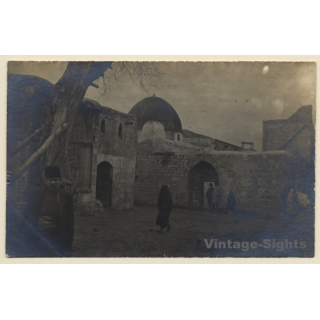Alep / Syria: Street Scene - Mosque - Native People (Vintage RPPC ~1910s/1920s)