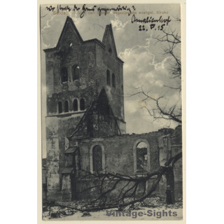 Soldau / Ostpreussen: Zerstörte Kirche / WW1 (Vintage PC 1915)
