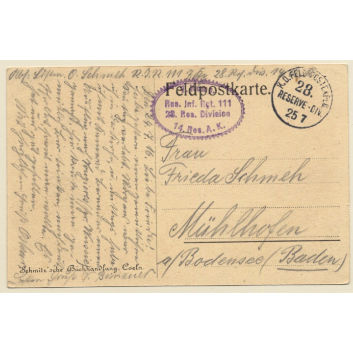 Vouziers / France: Total View - Field Post (Vintage PC 1916)