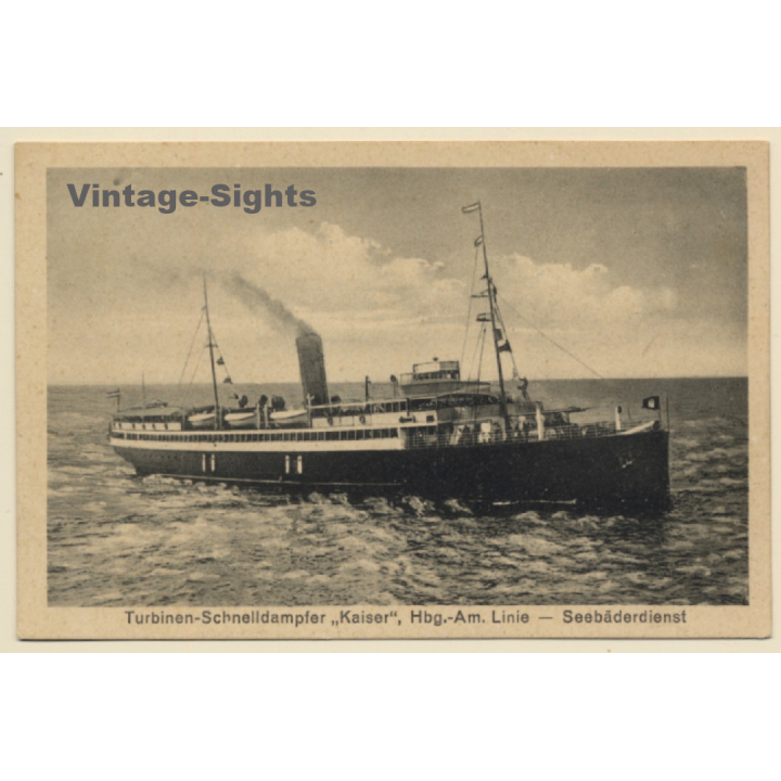 HAPAG: Turbinen Schnelldampfer Kaiser - Seebärendienst (Vintage PC ~1924)