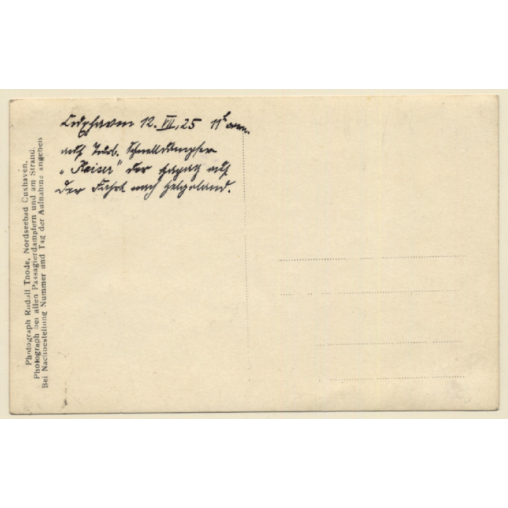 HAPAG: Passagierschiff Kaiser / Departure - Passengers (Vintage RPPC 1925)