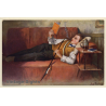 G.Mühlberg: Student Reading / Pipe - Beer Mug (Vintage PC ~1910s)