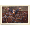 Drunken Bavarian in Cellar with Beer Barrels (Vintage PC 1911)