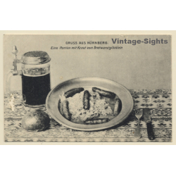 Nürnberg: Eine Portion Mit Kraut Vom Bratwurstglöcklein (Vintage PC ~1910s)