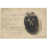 Men Toast With Stein / Beer Mug - Traditional Garb (Vintage RPPC 1900)