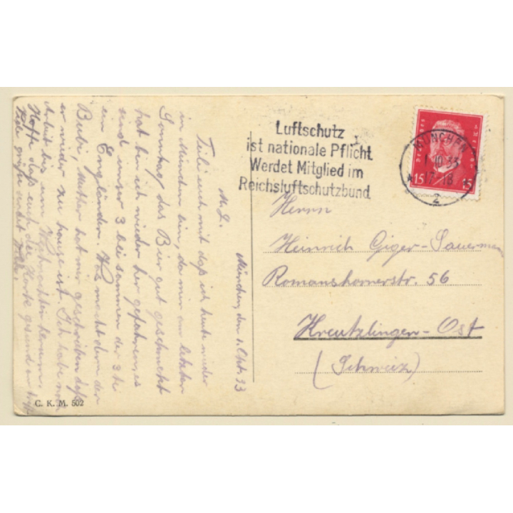 Bavarian Baby Boy Checks Stein For Beer (Vintage RPPC 1933)