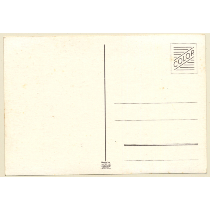 Darkhaired Semi Nude Pin-up / Yellow Dress - Risqué (Vintage PC ~1960s)