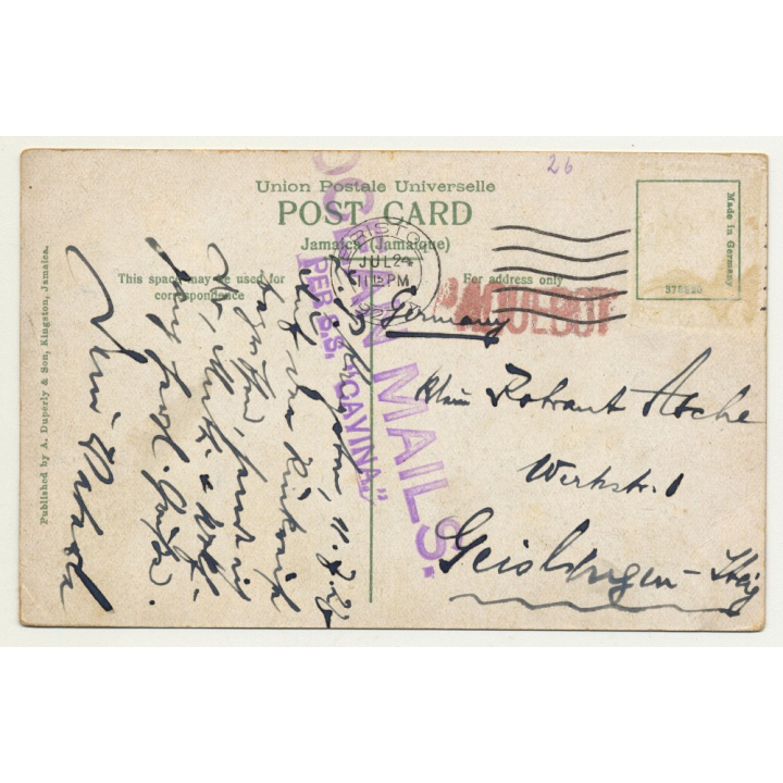 Greetings From Jamaica / Milk River Bath, Mineral Spring (Vintage Postcard 1927)