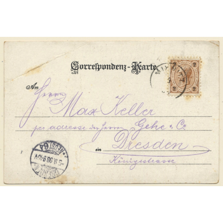 Schüsserlbrunn / Austria: Gasthaus Steirischer Jokl - Häusler's Alpen Herberge (Vintage PC Litho 1898)