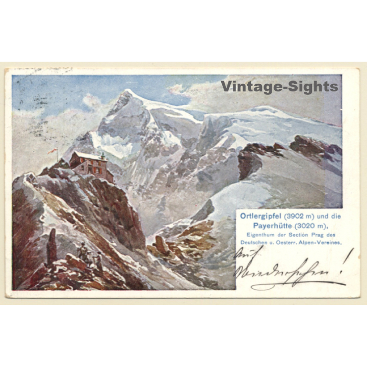 Südtirol: Ortlergipfel & Payerhütte (Vintage PC 1908)