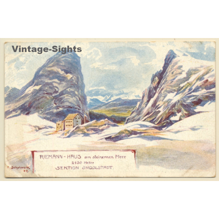 Austria: Riemannhaus (2130m) Mountain (Vintage PC  ~1910s/1920s)